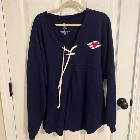 Disney Cruise Line Nautical Lace-Up Spirit Jersey- Large - Picture 3 of 4